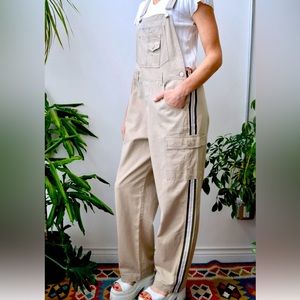 Vintage 1990s Revolt khaki stripe overalls